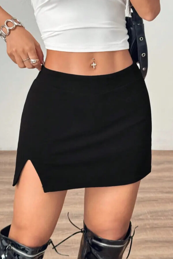 high- waisted short skirt